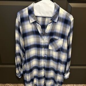 Blue and White Plaid Women’s Shirt